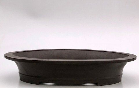 Brown Mica Bonsai Pot - Oval-23.0 x 16.5 x 4.0OD-20 3/8 x 13 7/8 x 3.5 ID