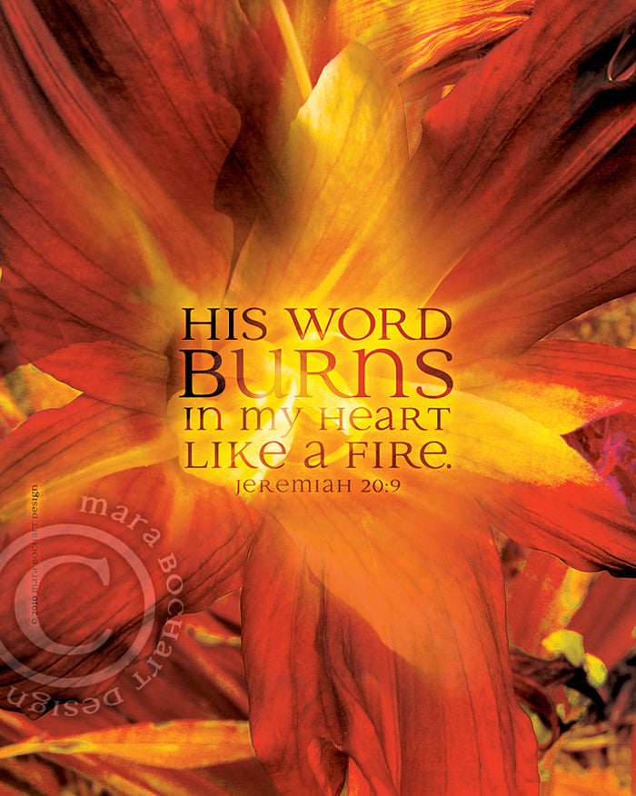 Burning Heart - premium canvas