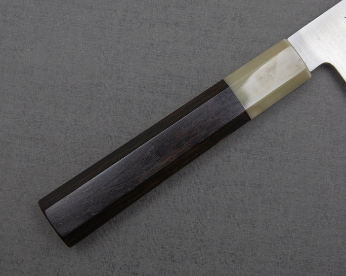 "Burrfection Knife" Sakai Takayuki by Ryky Blue #2 240mm Gyuto with Premium Ebony White Buffalo Horn Handle
