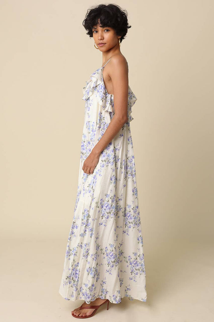 Celestine Ruffle-Trim Floral Maxi Dress