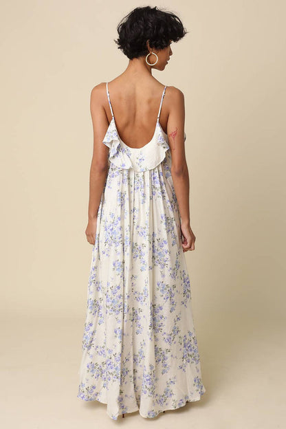 Celestine Ruffle-Trim Floral Maxi Dress