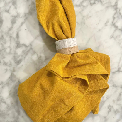 Ceramic Napkin Ring - Half-toned or Solid White