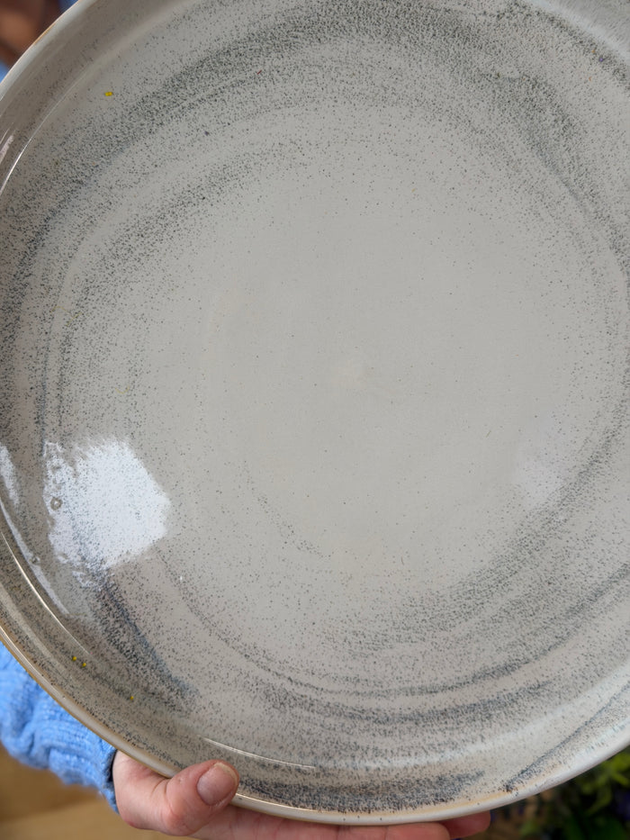 Charcoal & White Stoneware Platter