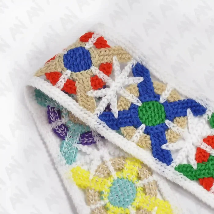 Cross Circle Crochet Multicolor Lace | 2 Meter