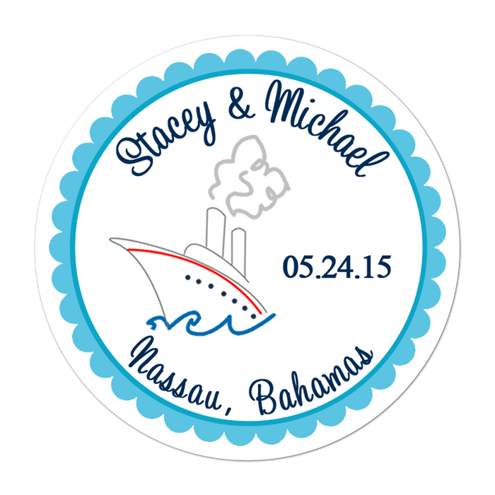 Cruise Ship Personalized Sticker Wedding Stickers - INKtropolis