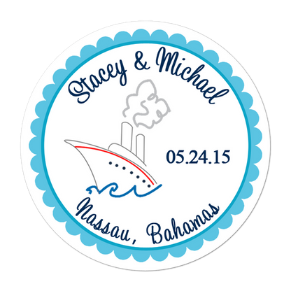 Cruise Ship Personalized Sticker Wedding Stickers - INKtropolis