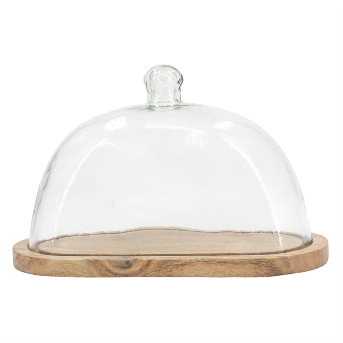 Dark Wood Oval Cloche