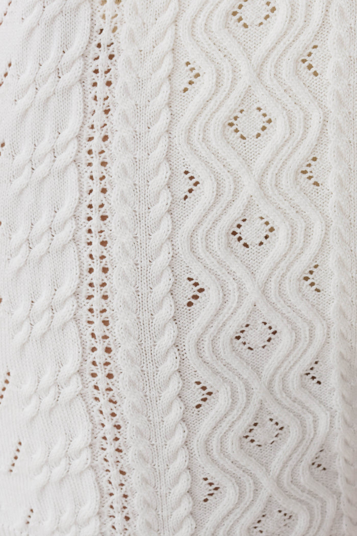 Darlene Pointelle Knit Shorts - White