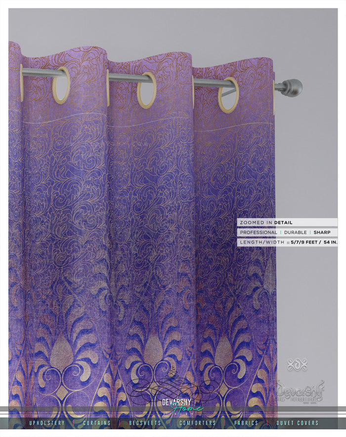 Decorative Lilac Damask PREMIUM Curtain Panel. Available on 12 Fabrics. Made to Order. 100276