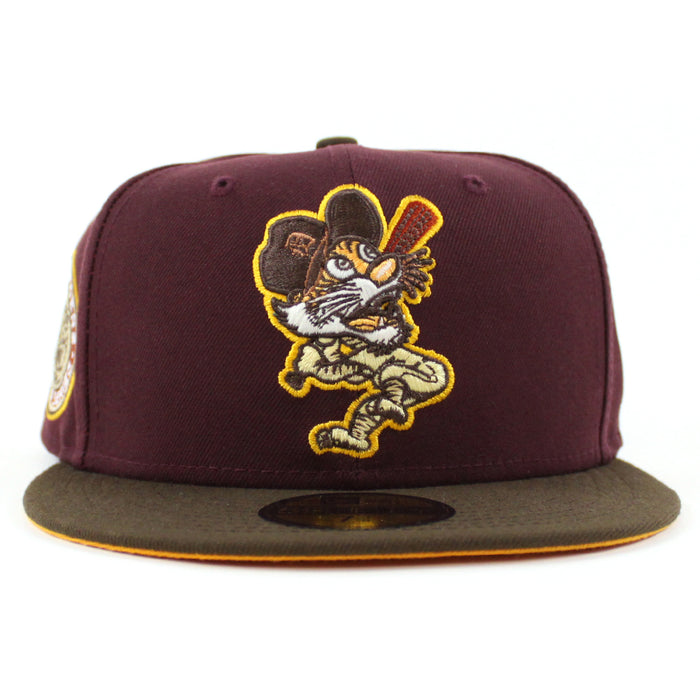 Detroit Tigers 1968 World Series New Era 59Fifty Fitted Hat (MAROON WALNUT REG GOLD Under Brim)