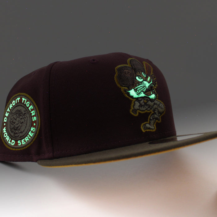 Detroit Tigers 1968 World Series New Era 59Fifty Fitted Hat (MAROON WALNUT REG GOLD Under Brim)