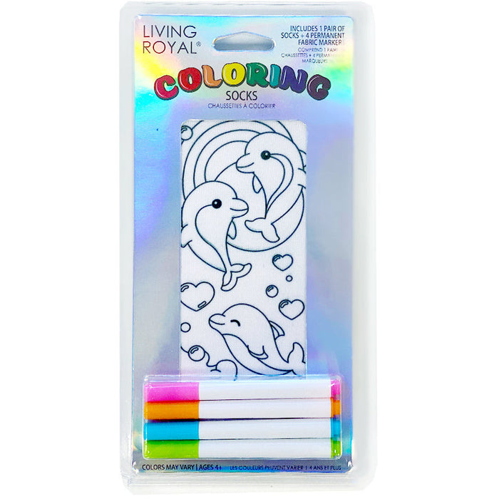 Dolphin Coloring Sock