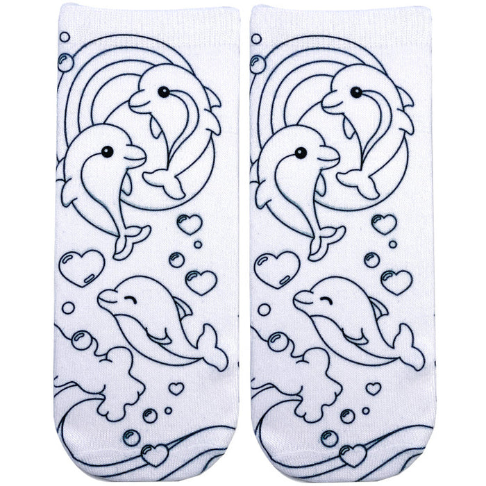 Dolphin Coloring Sock