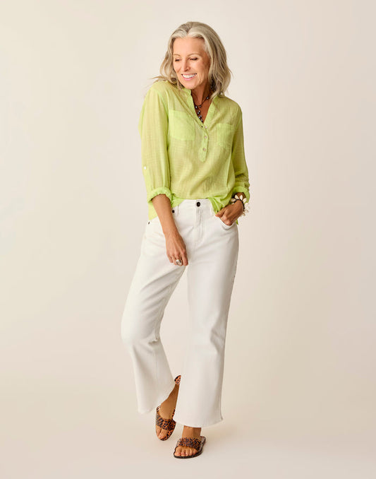 Dylan Textured Shirt: Limeade - FINAL SALE