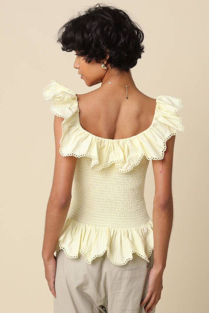 Eleena Smocked Ruffle Top