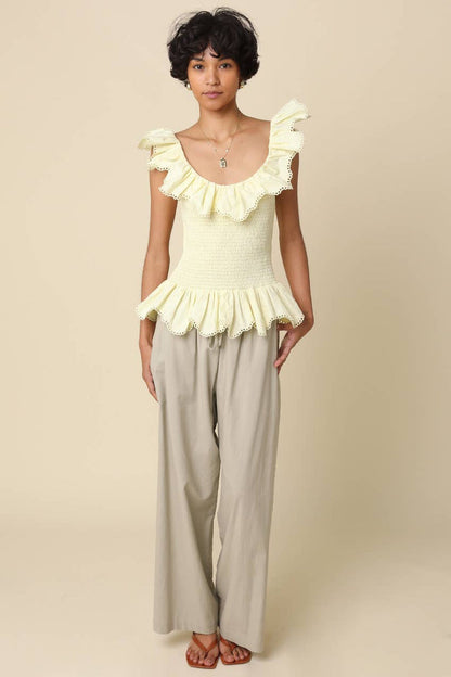 Eleena Smocked Ruffle Top