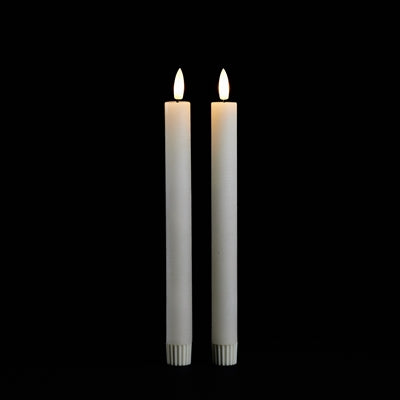Wax cream taper Fia LED flameless candle set of 2 9.5 inch for transitional home decor from Magnolias Home Decor
