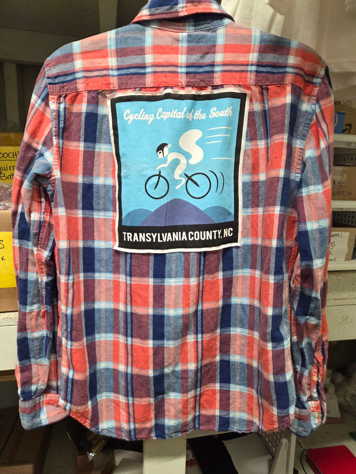 Men's S Orange and Blue Plaid Gap Brand