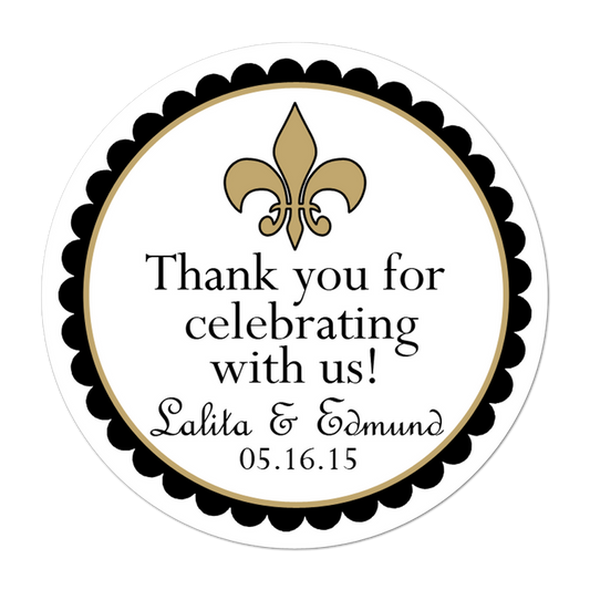 Fleur De Lis Personalized Sticker Wedding Stickers - INKtropolis