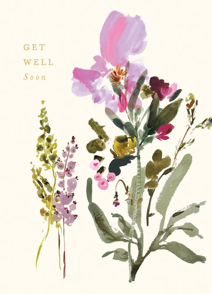 Get Well Floral Greeting Card