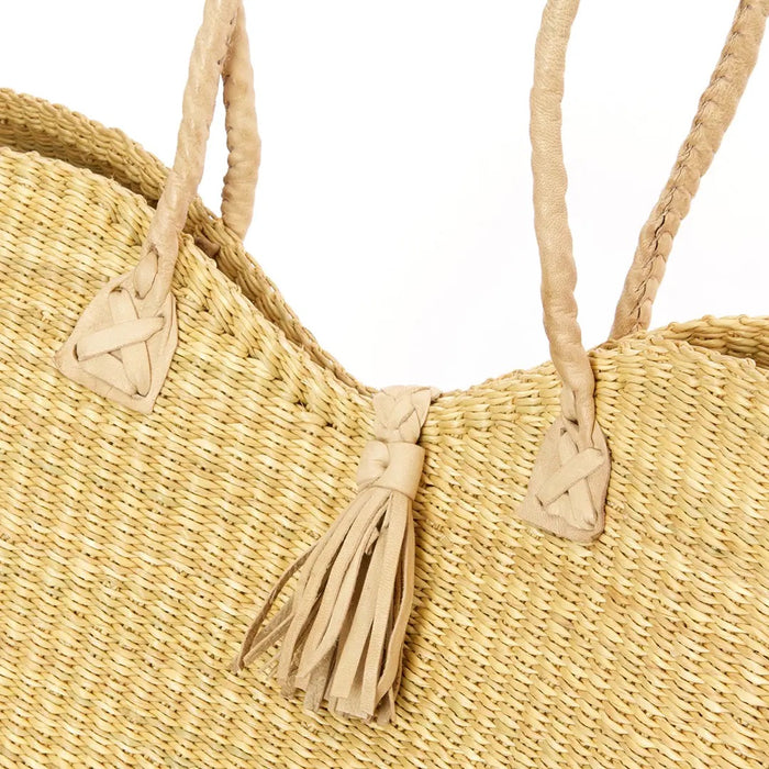 Ghanaian Harmony Tote with Braided Tassel Closure