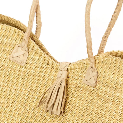 Ghanaian Harmony Tote with Braided Tassel Closure