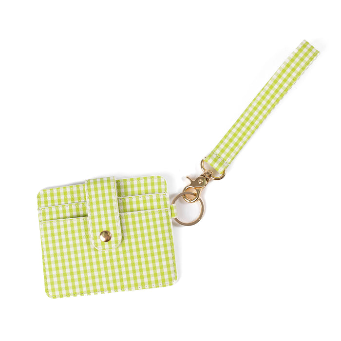 Green Gingham Card Wallet