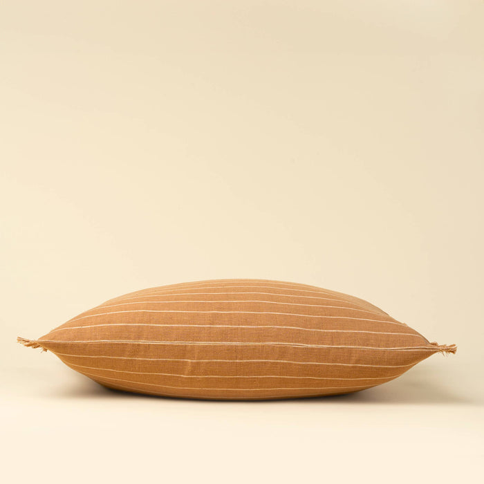 Handloom Stripe Pillow, Terracotta 16x24
