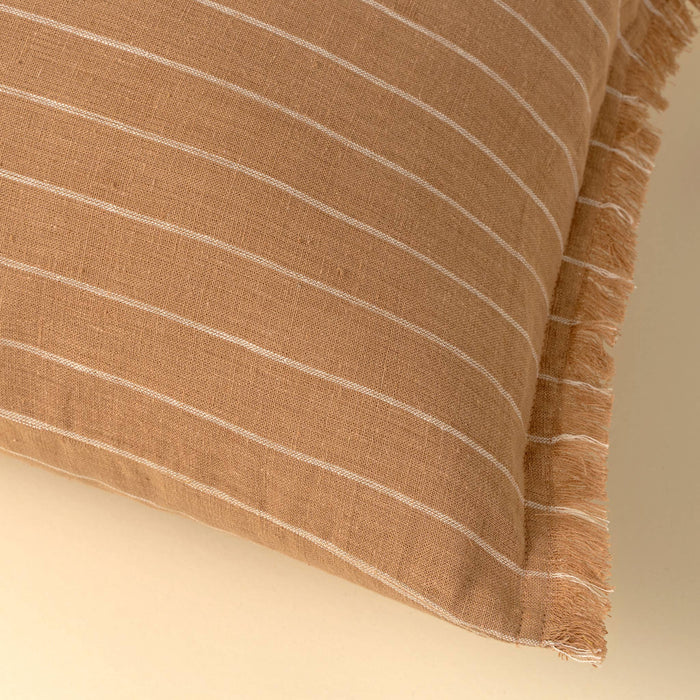 Handloom Stripe Pillow, Terracotta 16x24