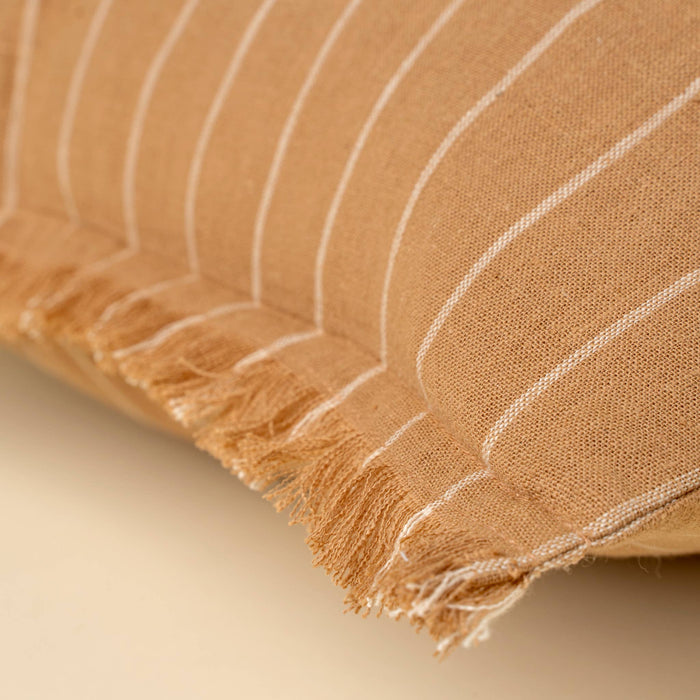 Handloom Stripe Pillow, Terracotta 16x24