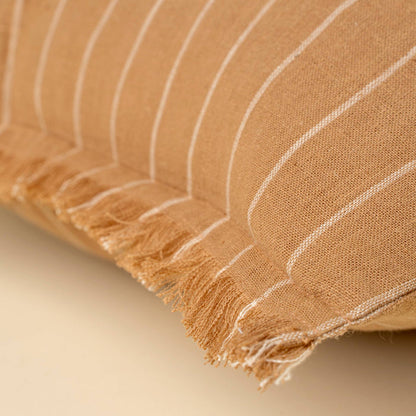 Handloom Stripe Pillow, Terracotta 16x24