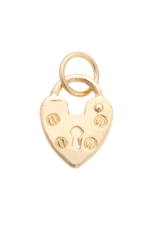 Heart Locket Charm in Shiny Gold