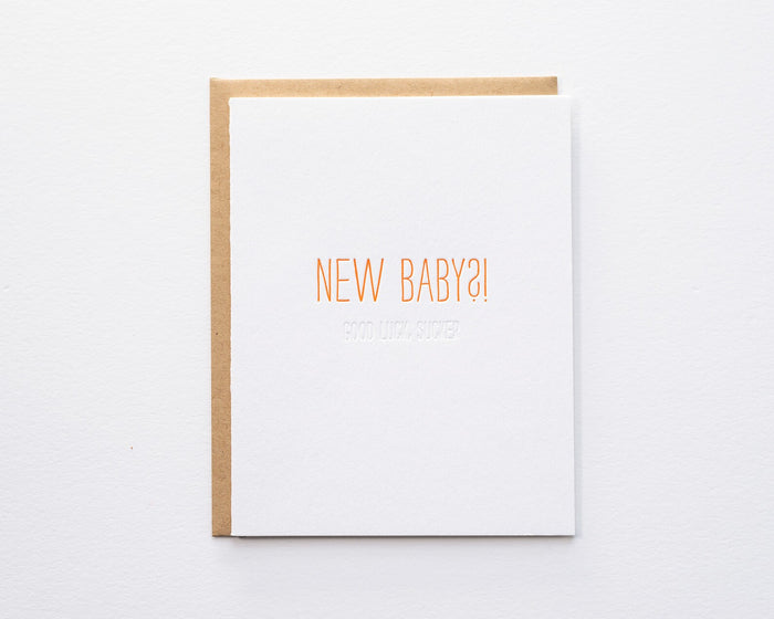 Hidden Message: New Baby - Letterpress Card