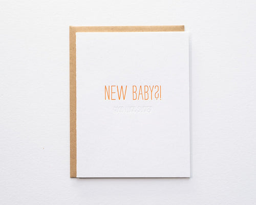 Hidden Message: New Baby - Letterpress Card