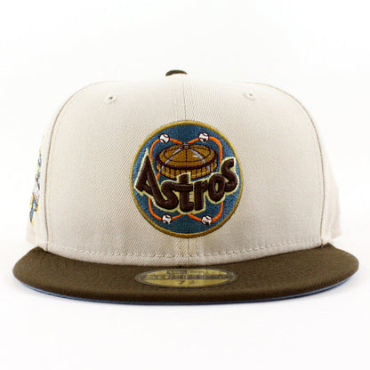 Houston Astros 1986 ALL STAR GAME New Era 59Fifty Fitted Hat (STONE WALNUT SKY BLUE Under Brim)