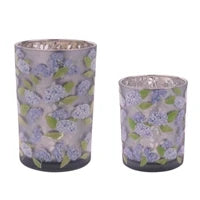 Hydrangea Glass Candleholder - 2 Sizes