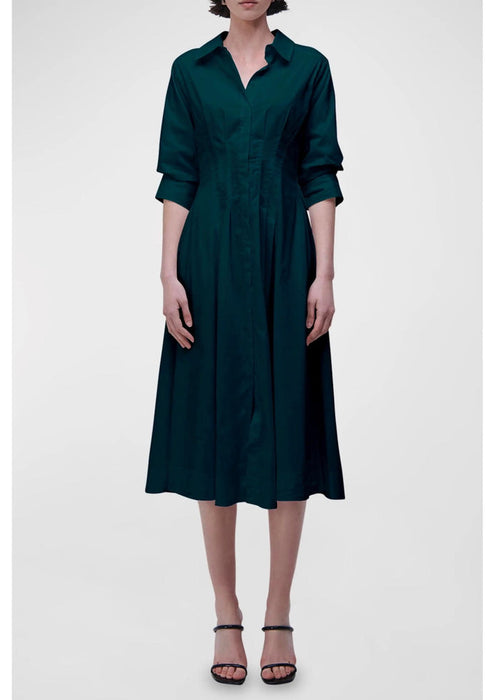 Jazz Pintuck Midi Dress (Emerald)