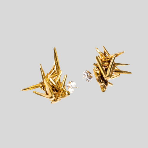 K/ller Collection: Brass Cholrite Quartz Cluster Studs