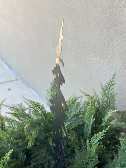 Large Winter Forest Metal Tree Stake
