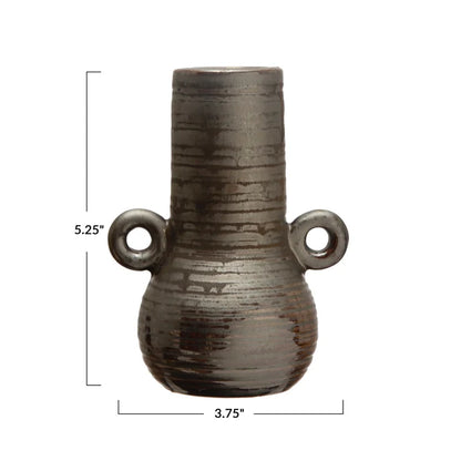 Mini Metallic Brown Stoneware Vase