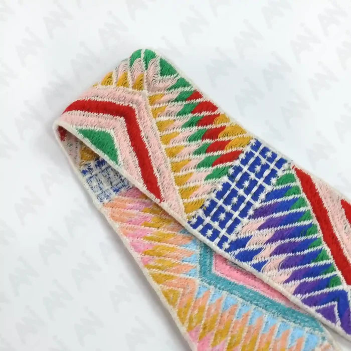 Multicolor Geometric Crochet Lace | 2 Meter