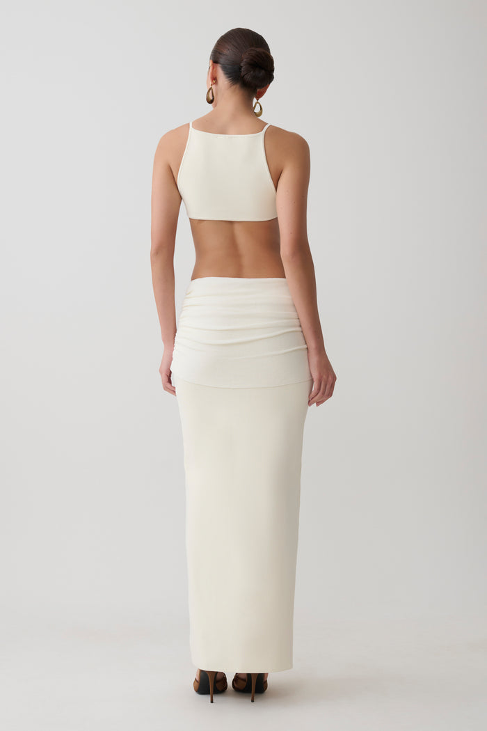 Nathaelie Sleeveless Maxi Dress - White