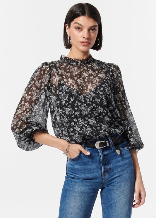Nelly Top (Black/White Toile)