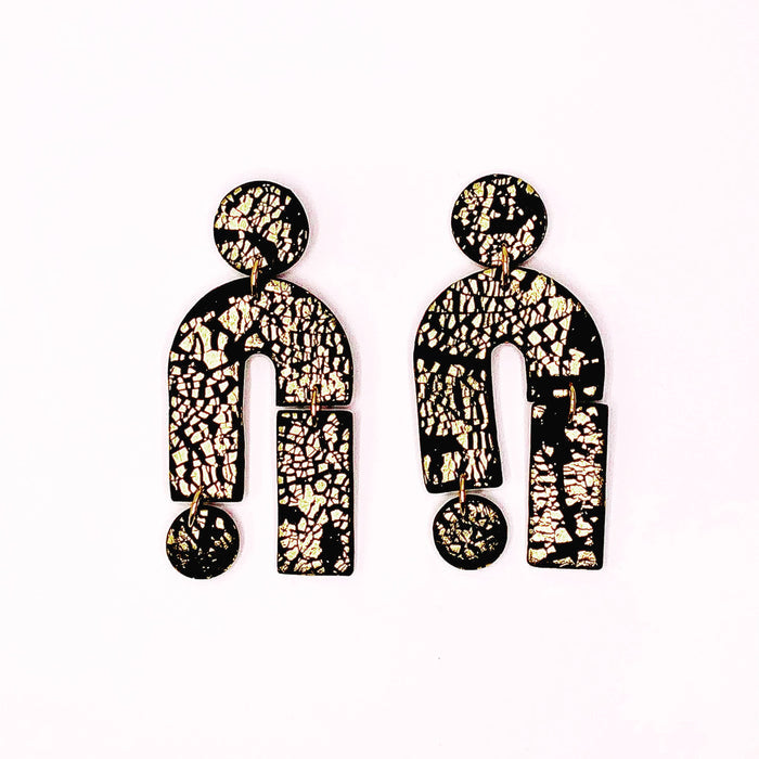 No Shrinking Violet - All that Glitters - Statement Shape Earrings
