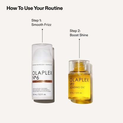 Olaplex Endless Shine Smooth Hair Set routine steps