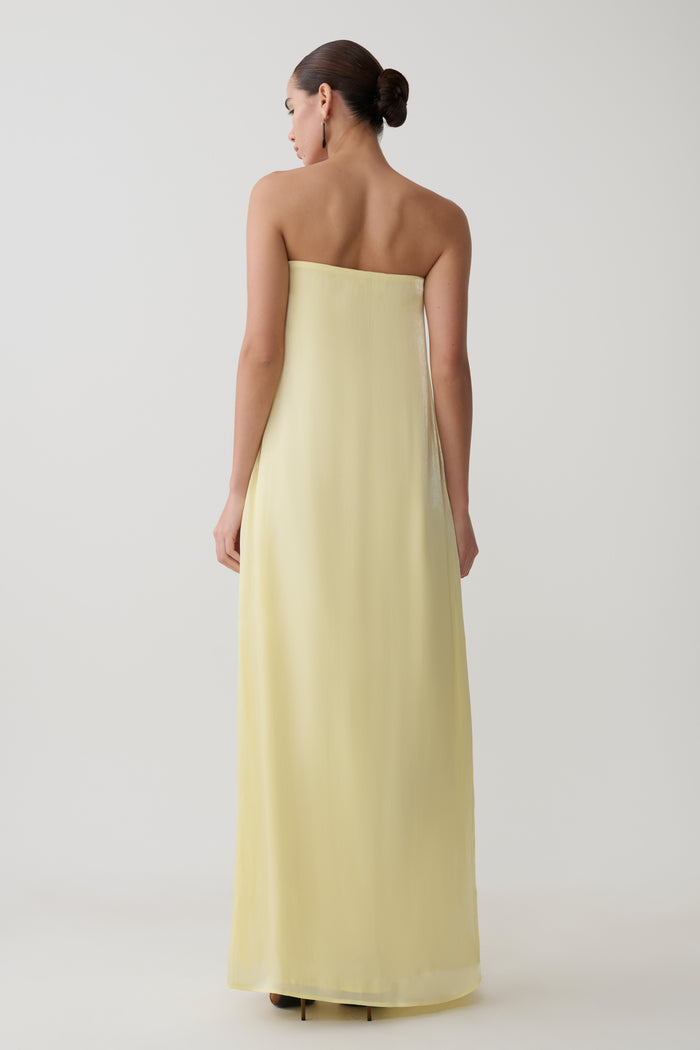 Olivia Strapless Maxi Dress - Lemon