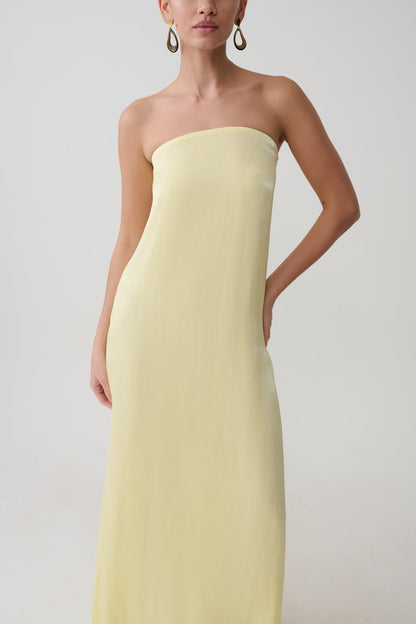 Olivia Strapless Maxi Dress - Lemon