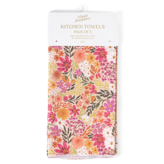 Pack of 3 Microfiber Kitchen Towels - Fall Tones