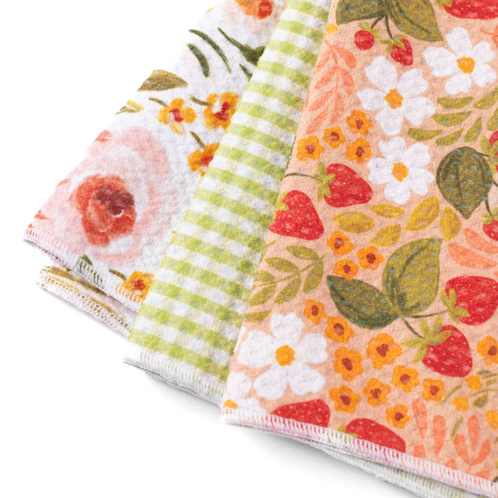 Pack of 3 Microfiber Kitchen Towels - Spring Tones