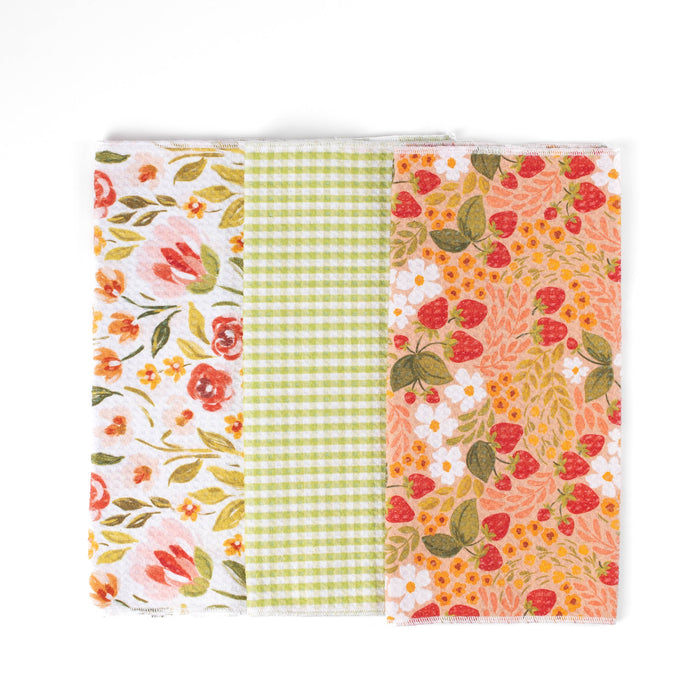 Pack of 3 Microfiber Kitchen Towels - Spring Tones